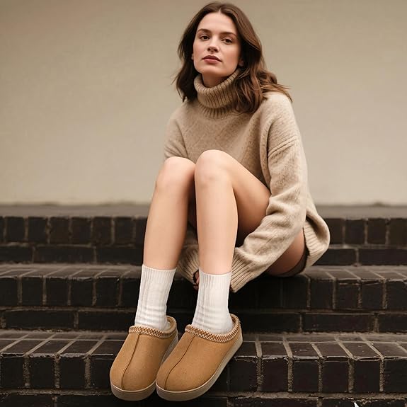 ZIZOR Women's Cozy Fuzzy Faux Fur Fleece Slippers, Warm Memory Foam House Shoes